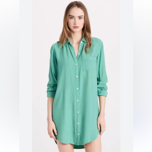 Rails Sawyer Shirt Dress in Basil Womens XS Full Button Down Casual Soft Comfy - Picture 1 of 9